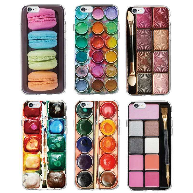 Paint Box Colorful Watercolors Set Paint Palette Macaroon Makeup Soft Phone Case for iPhone and Others