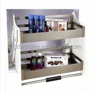 Modern Style Kitchen Cupboard with Kitchen Cabinet Accessories Lift Basket