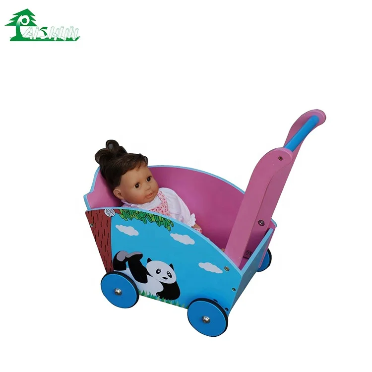 
Four Wheels Wooden Garden Kids Kids Trolley Toys Wooden Walker Wagon 