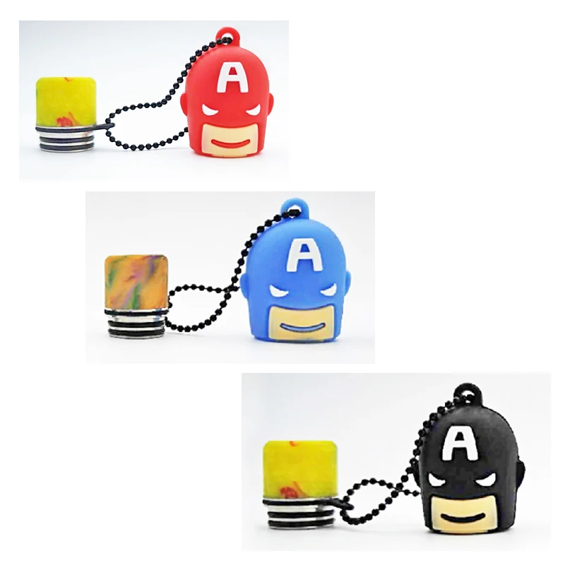 
2018 Hot Selling 810 super hero type SS Resin dust proof cap drip tip for Vape 