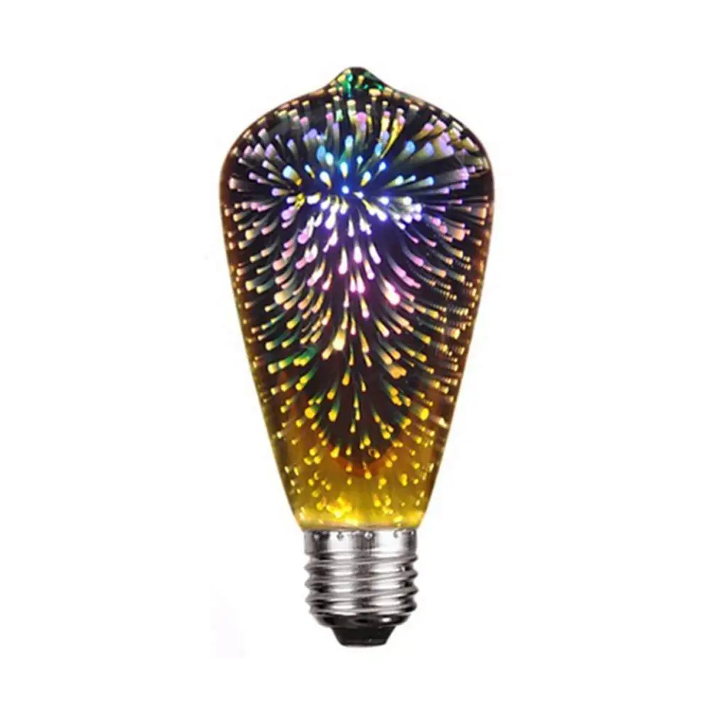 3D Firework Edison ST64 led filament bulb,colorful,Decorative,starry sky,forChristmas holiday party wedding
