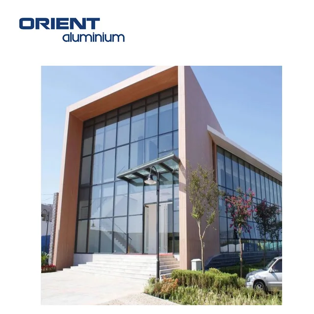 Aluminium glass curtain wall facade systems for building