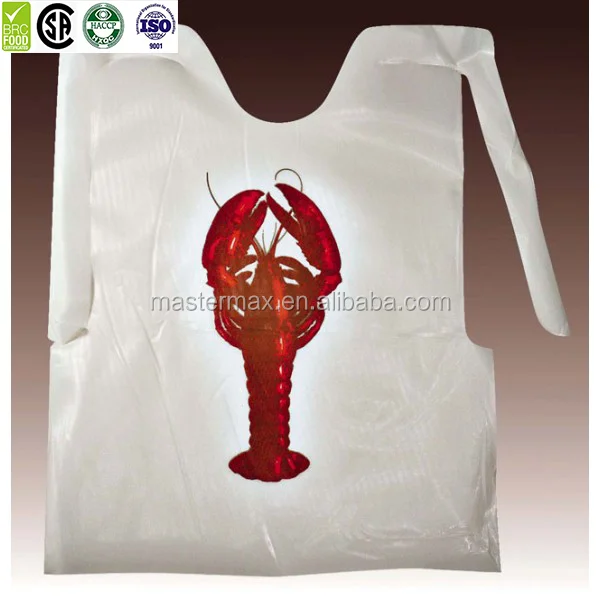 
Custom design adult restaurant use bibs disposable plastic bibs 