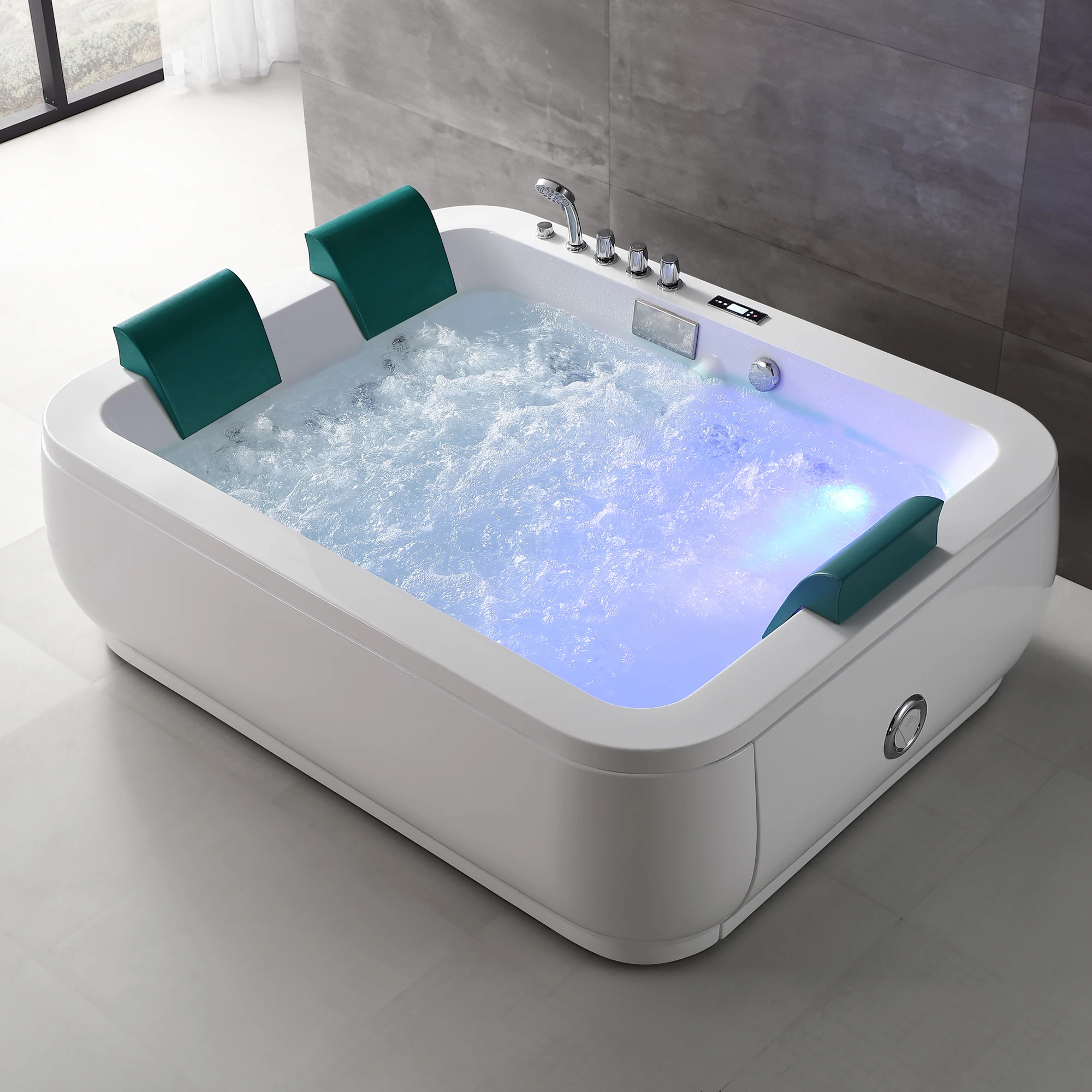 Artificial acrylic whirlpool massage bathtubs cheap freestanding bathtub for 3 person tub Q363