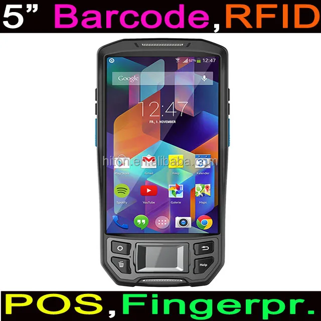 Cheap Factory 5 Inch Touch Durable Handheld Mobile Computer with Barcode Reader and RFID Reader