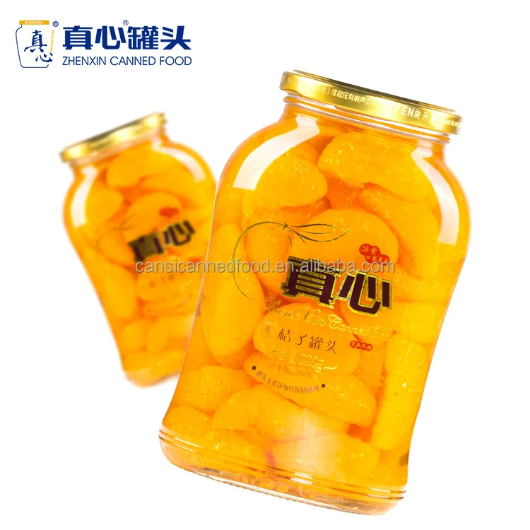 canned orange fruit segment in light syrup packed in jars / tins