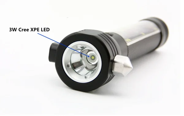 Универсальный перезаряжаемый светодиодный фонарик на солнечной батарее с 7 режимами Автомобильный аварийный выключателем для окна резаком ремня безопасности компасом
