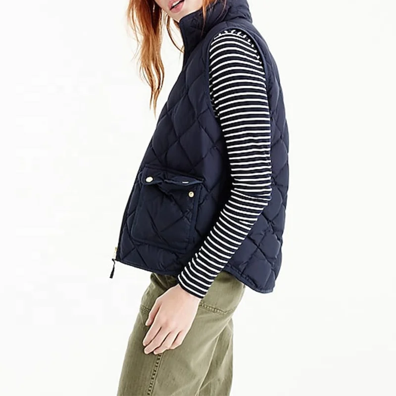 Fashion Spring Womens Excursion Quilted Down Stand Collar Vest