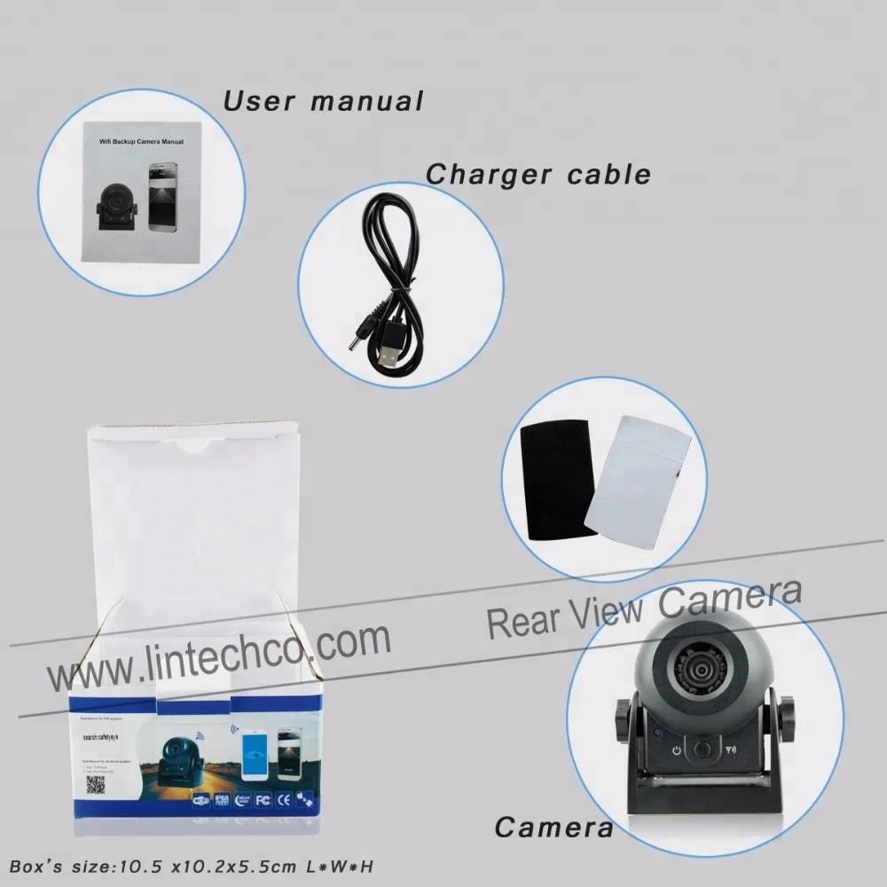 Rechargeable Waterproof Universal Wireless Wifi Car Rear View Magnetic Backup Camera