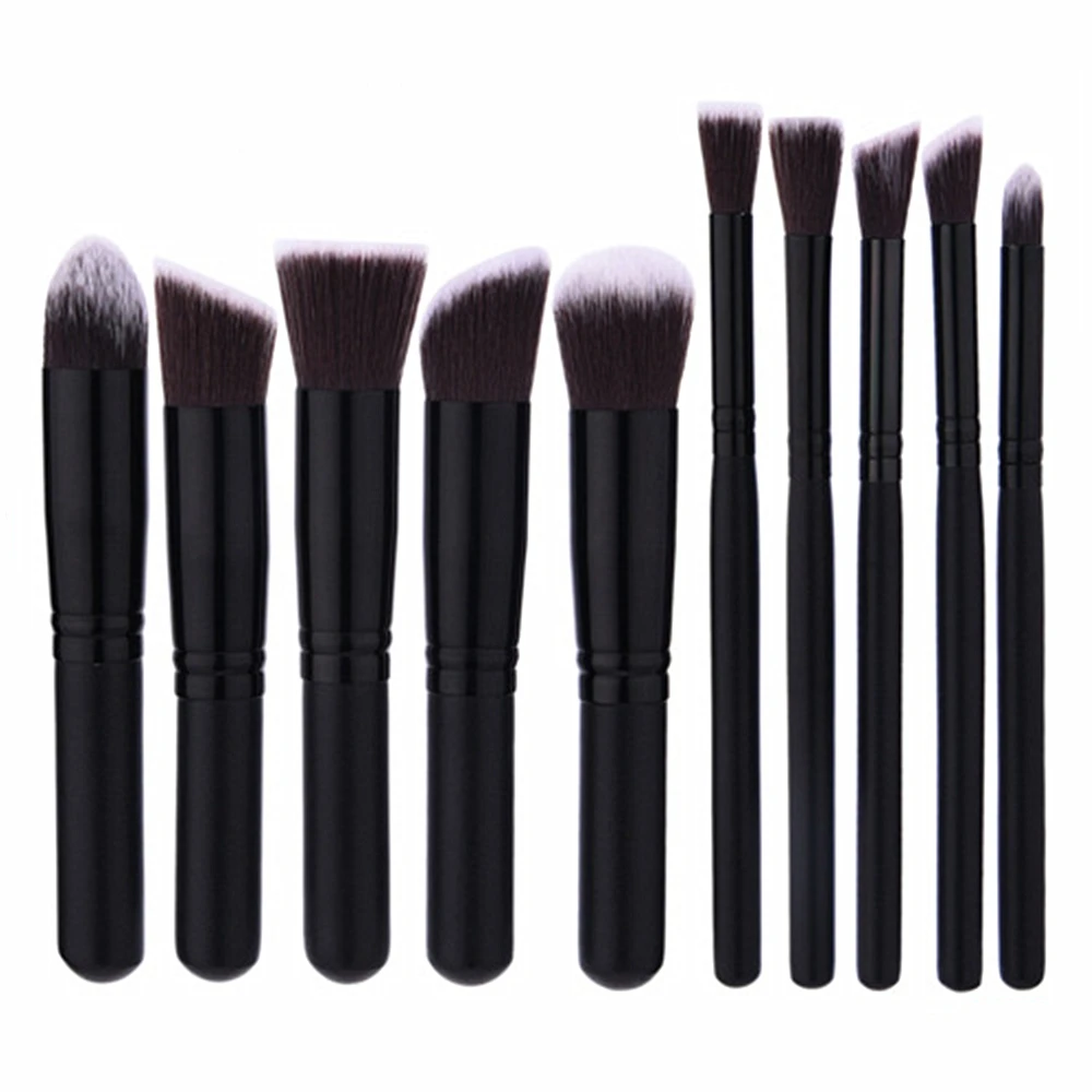 Barrel Cylinder Round 10 Piece Pieces Pcs 10pcs Makeup Brushes Brush Set