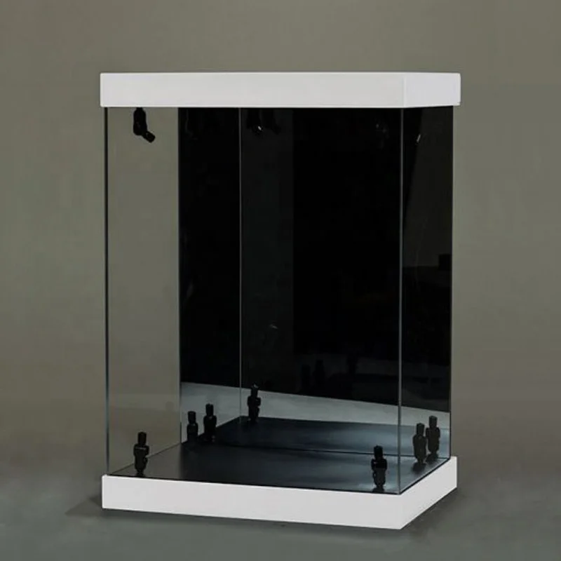 Customized cube clear acrylic led display box  with blue light