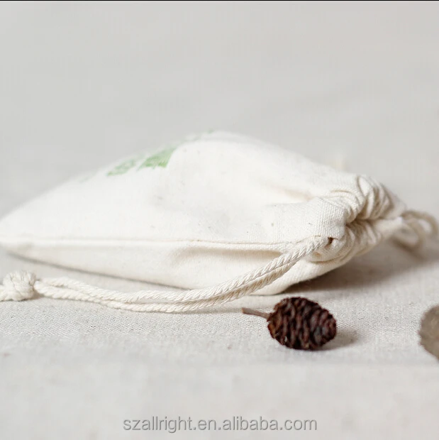 muslin cotton fabric gift bag for gloves drawstring pouch wholesale