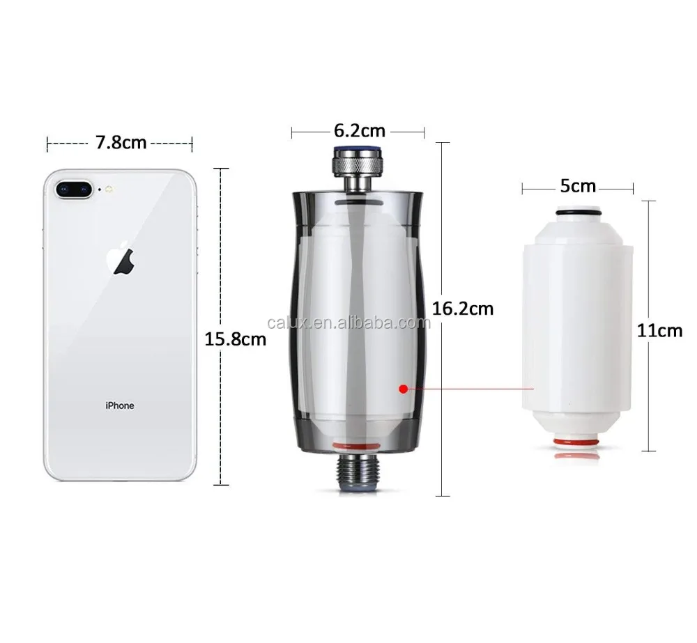 Metal Housing 10-stage Shower Filter Add Vitamin C , Work with any Shower Head & Handhold Shower, High Output flow water
