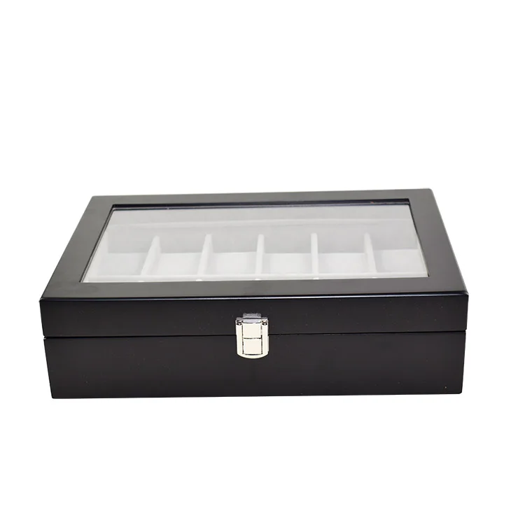 Luxury lacquer 12 slots watch display for men high quality watch storage box