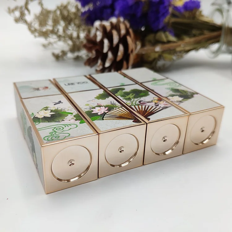 
PA-1062A Matte black big square plastic lipstick tube wholesale 