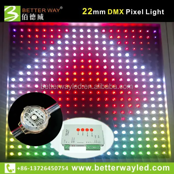 22 мм привело пиксель света DC5V 0.3 Вт IP67 256 Серая шкала для экрана дисплея рекламные