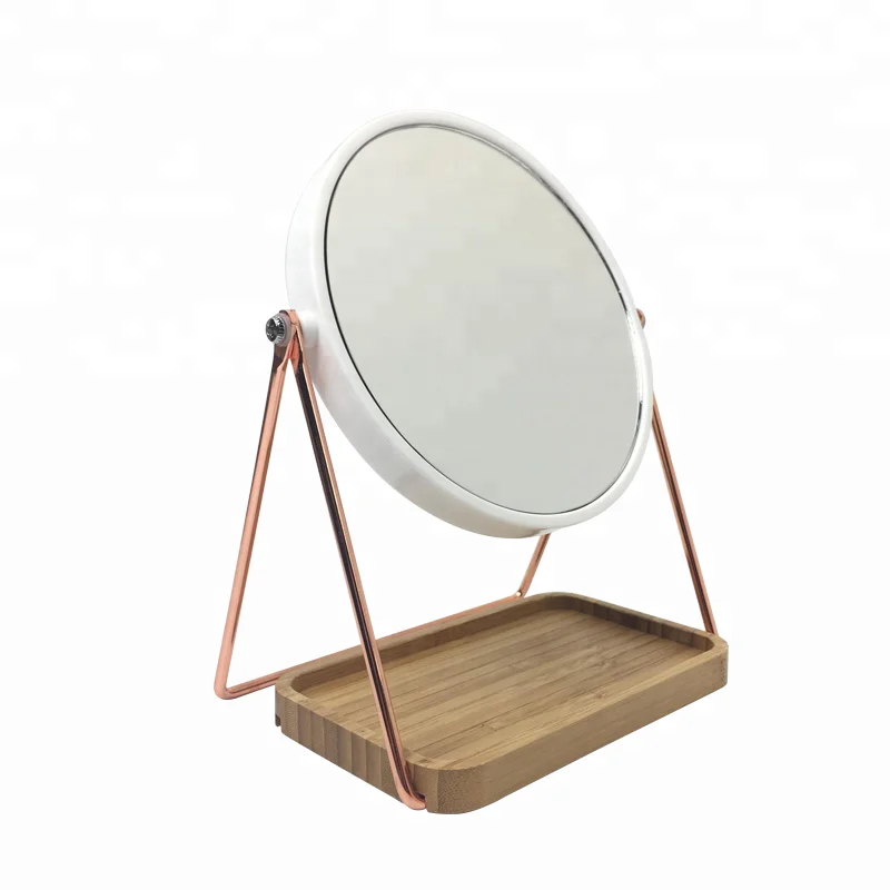 
Decorative Compact Free Standing Hotel Desktop Magnifying Shaving Vanity Makeup Mirror 
