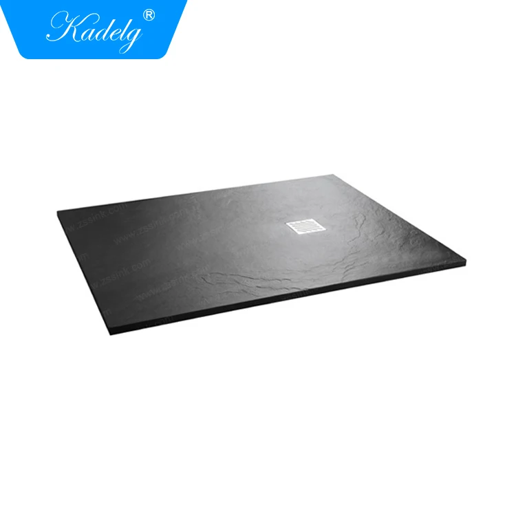 Custom Stone Resin Solid Surface Shower Tray Black Shower Base Piatto Doccia