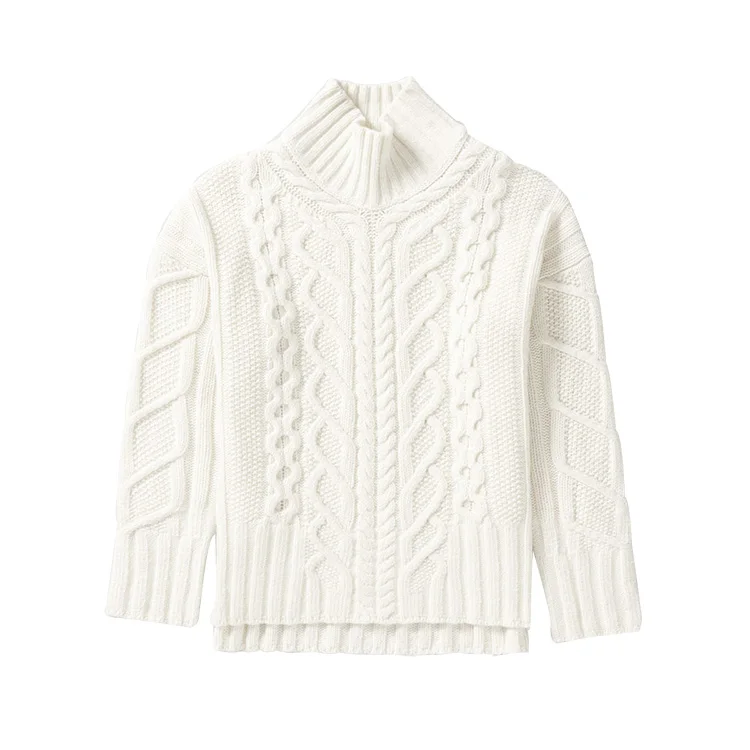 Wholesale Korean OEM Embroidery Cable Knit Sweater