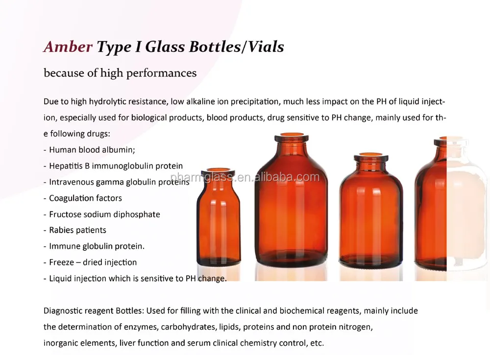 10ml,20ml,30ml,50ml,100ml molded injection vials
