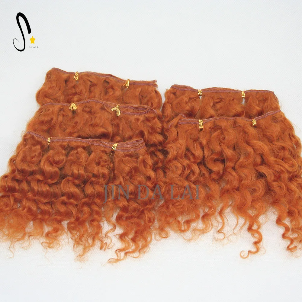 100% Angora Wool Hair Doll Wig Deep Wavy Mohair Hair Mohair Weft Doll