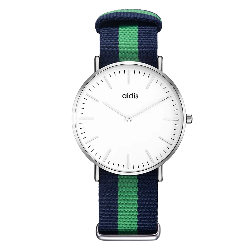 2019 Newest Free Sample Women Watch Waterproof Girl Watch Brand Alloy Fashion Unisex Charm Quartz Water Resistant Nylon Pointer