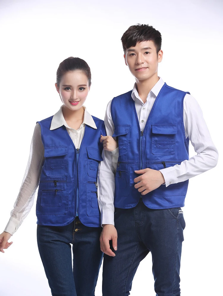 Жилет-нагрудник мужской с несколькими карманами, жилет для рекламы, фотосъемки, рыбалки, журналиста, волонтерский жилет с индивидуальным принтом