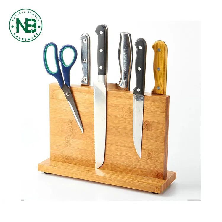 Kitchen Bamboo Magnetic Knife Strip Block for Knives & Kitchen Tools