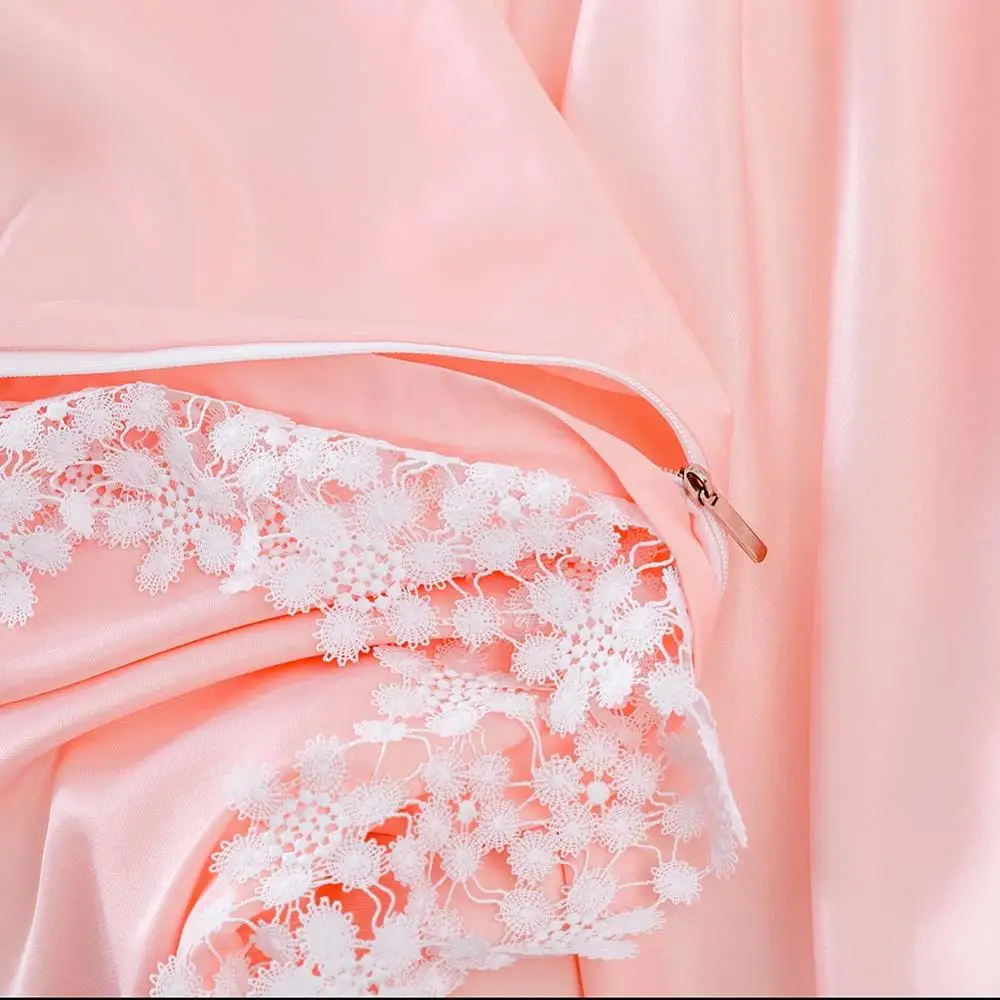 White Fabric for Comforter Sets Luxury 100% Cotton Bedding Set with Lace