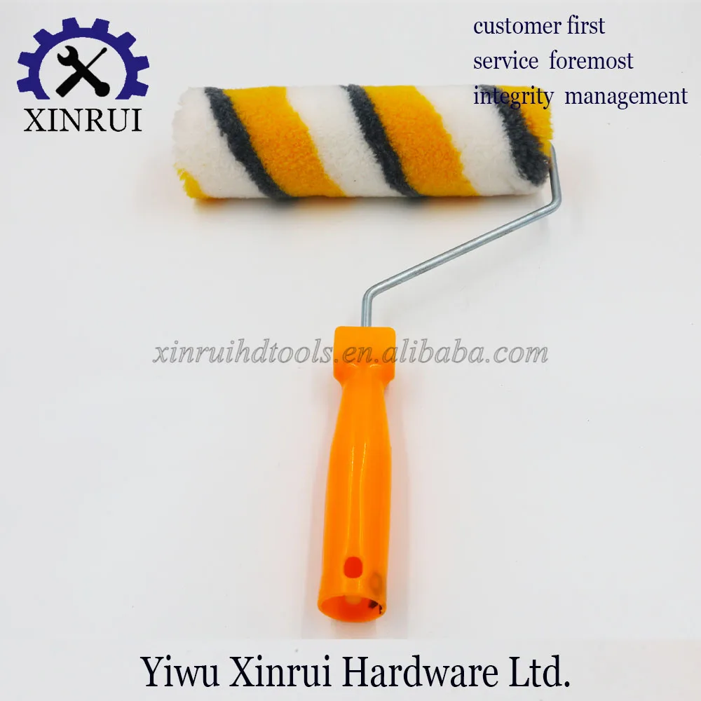 High Quality Paint Roller Brush with Yellow Gray White Bar for Wall Painting