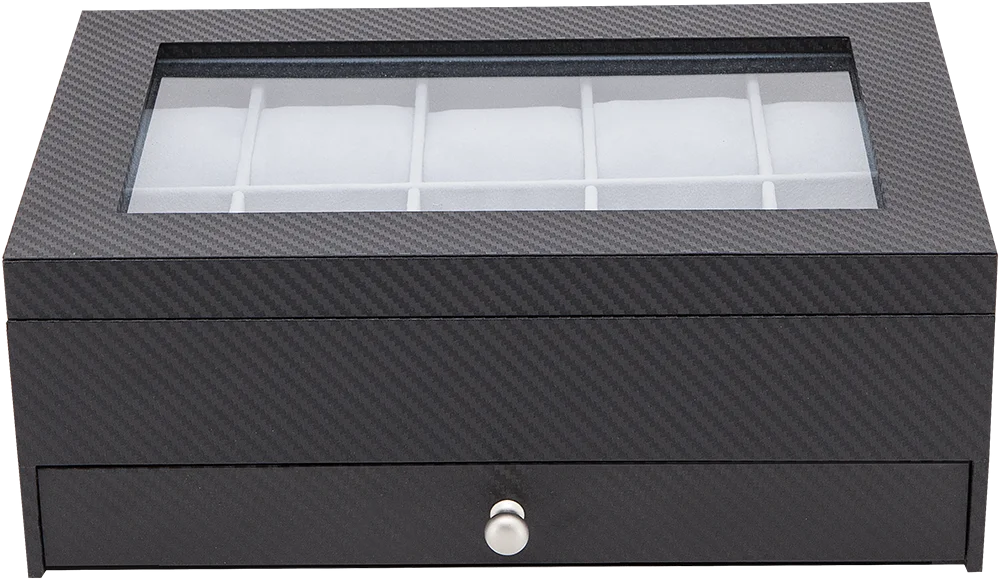 Customized Fashion Carbon Fiber Leather Watch Box Jewelry Eyewear Watch Storage  Box