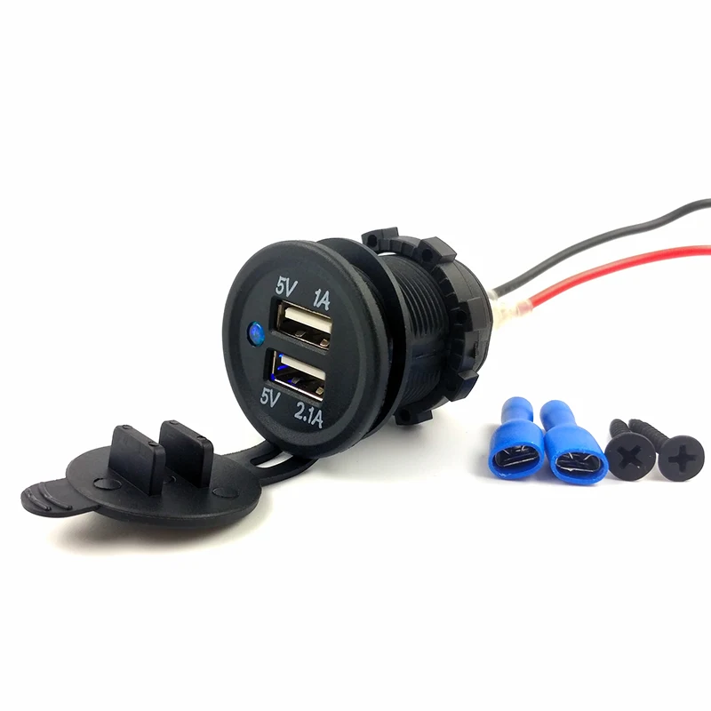 DC 12 В 3.1A двойной автомобильное зарядное устройство USB разъем для modified мотоцикла лодка автобус морской