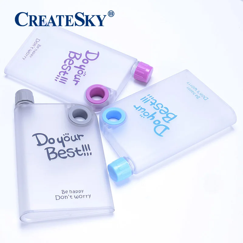 15 oz Newest Style Wholesale BPA Free Unique Plastic Customized Logo Graphic Hip Flask Wine Bottle Portable