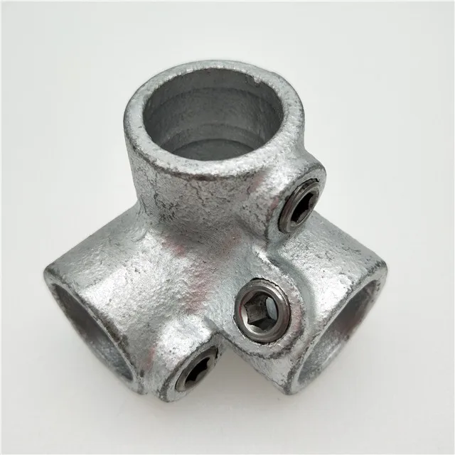 malleable iron combination socket tee and crossover key clamp pipe fittings