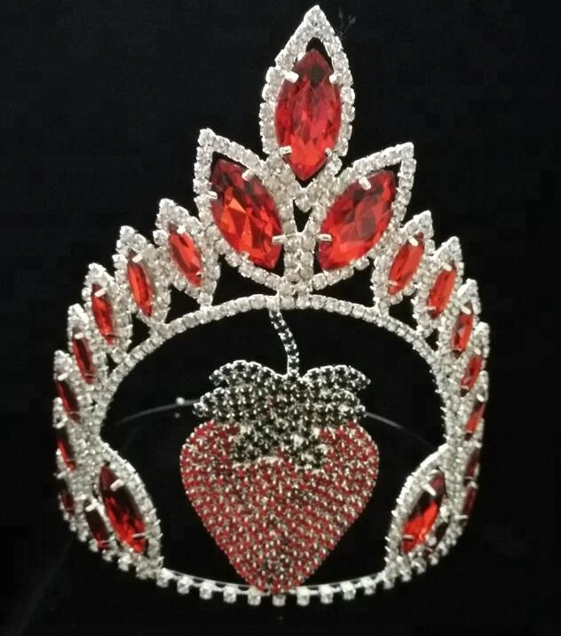Wholesale Red Rhinestone Strawberry Flower Crown Tiara