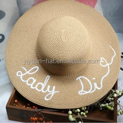 Дешевая Летняя Пляжная соломенная шляпа с широкими полями и вышивкой