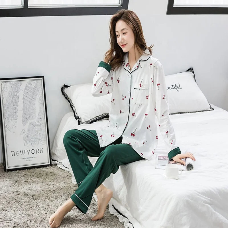 
Women Pregnancy Pajamas Maternity Long Sleeve Cotton Sleepwear Pregnant Nursing Clothes Sets Drop shipping 