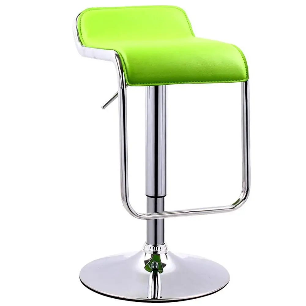 Height Adjustable Backrest Swivel Chair Stainless Steel Dining Chair PU Leather Reception for Kitchen Dining Room