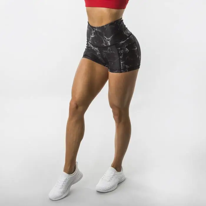 Best Quality 4 Way Stretch Jog Sports Shorts With Pockets Striped Support Shorts Tights