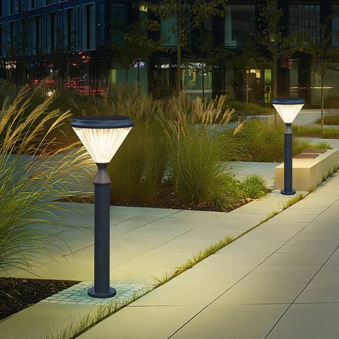 Solar LED Bollard 50CM 75CM 100CM Ground Stake Lamp Dusk to Dawn Decorative Solar Garden Lights for Lawn Patio Yard Walkway