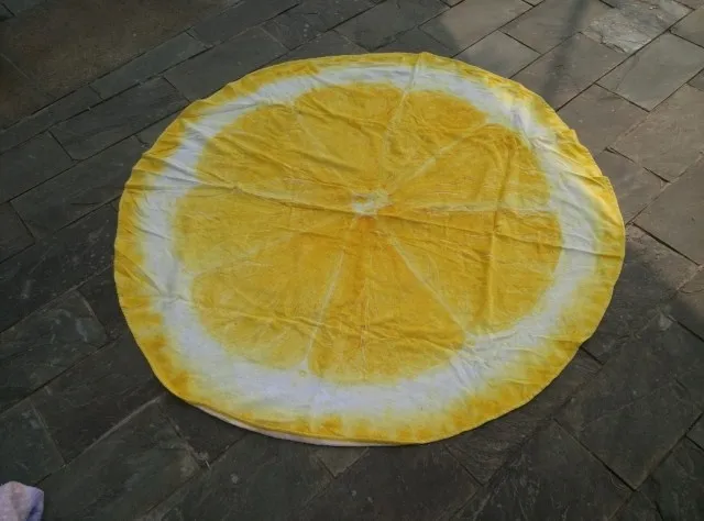 Summer hot sell reactive printing fruit oranges design round beach towels