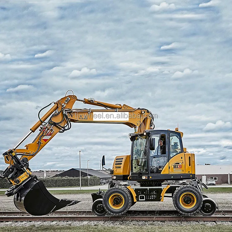 Wheel of rail excavator, rail machine