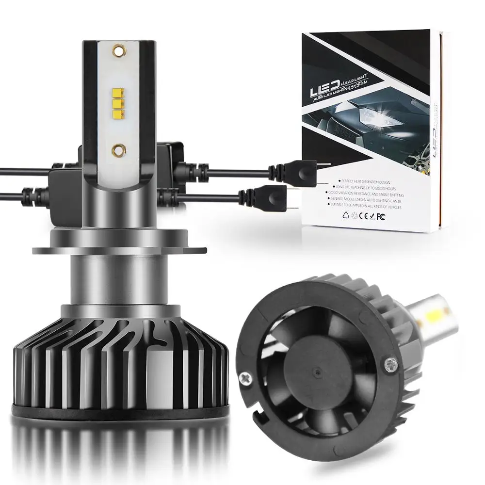 10000lm Вентилятор охлаждения 6000K H1 автомобиль H11 9005 9006 Светодиодная лампа авто F2 ZES H7 Led H4 светодиодная фара