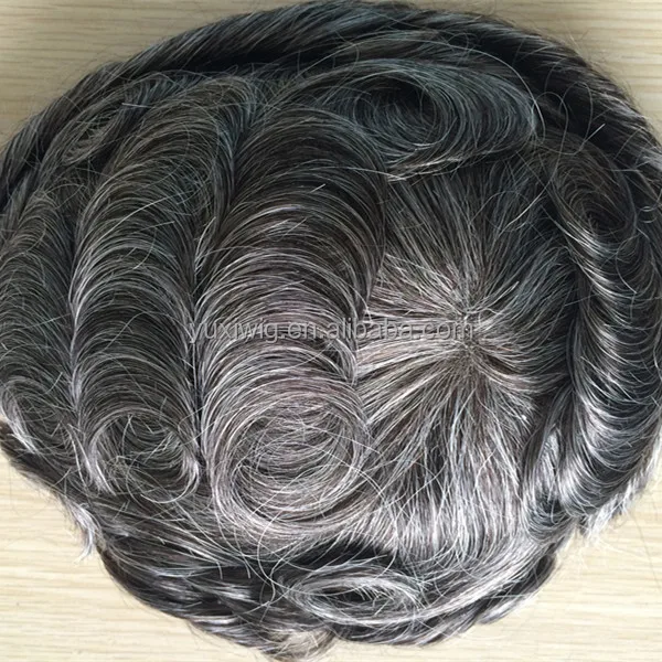 fast shipping in 3-5 days mens toupee, 1b# with grey hair mix size 8x10.