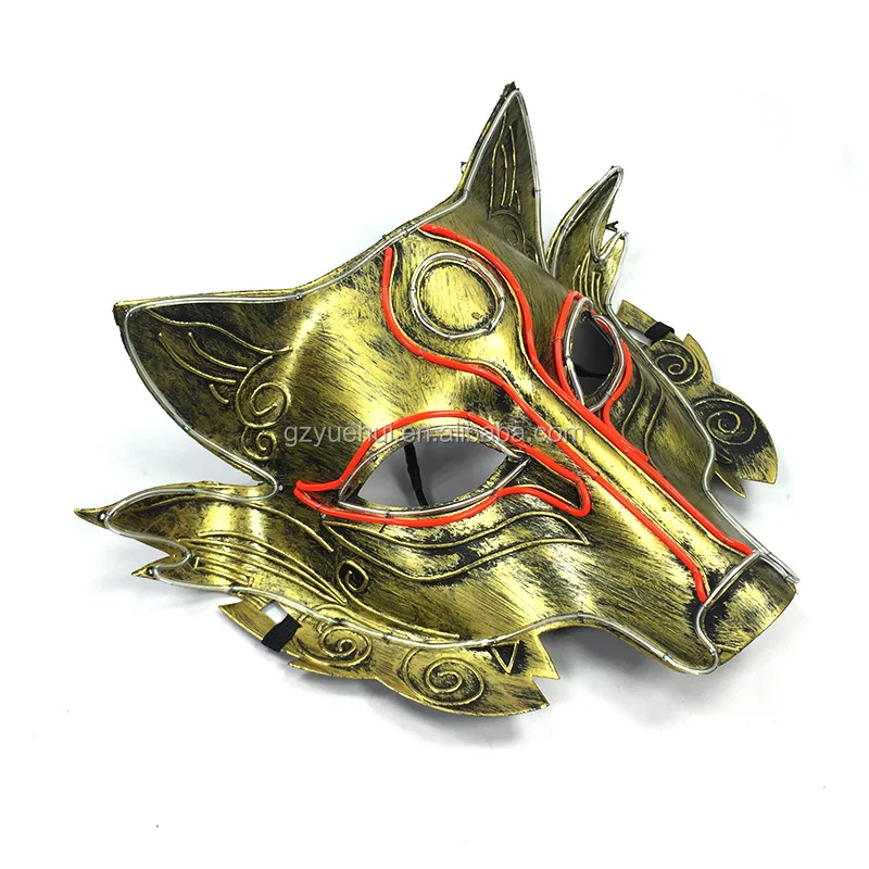 Led Luminous Party Cheer Mask Neon Led Scream Horror Mask Holiday Lights EL Wire Anonymous Making Fashion Accessory Mask by DC3V