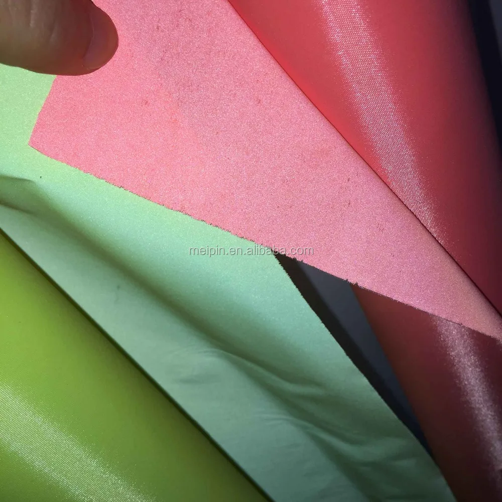 High Visibility 100% Polyester soft Pink Rainbow Color Reflective Polyester Fabric