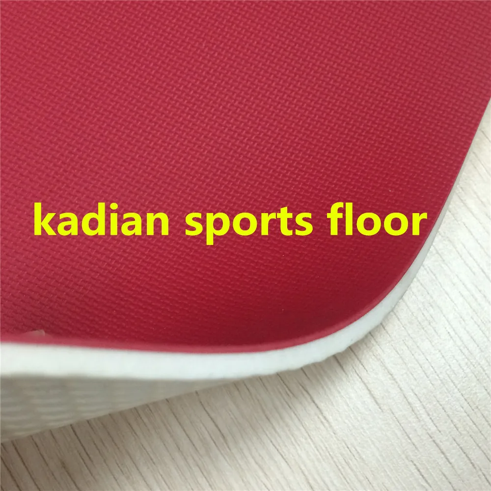 
pvc table tennis sports floor indoor sports court red 4.5mmm cloth pattern 