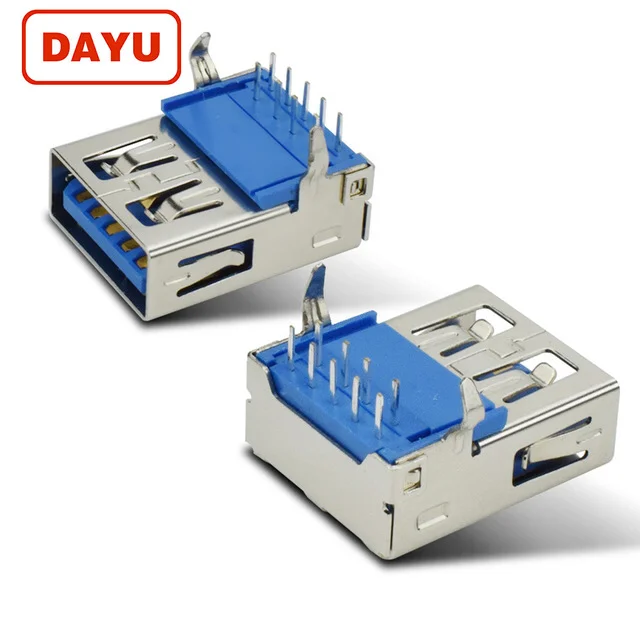 Factory 90 Degree Straight Jack USB 3.0 A Type Female Solder Connector