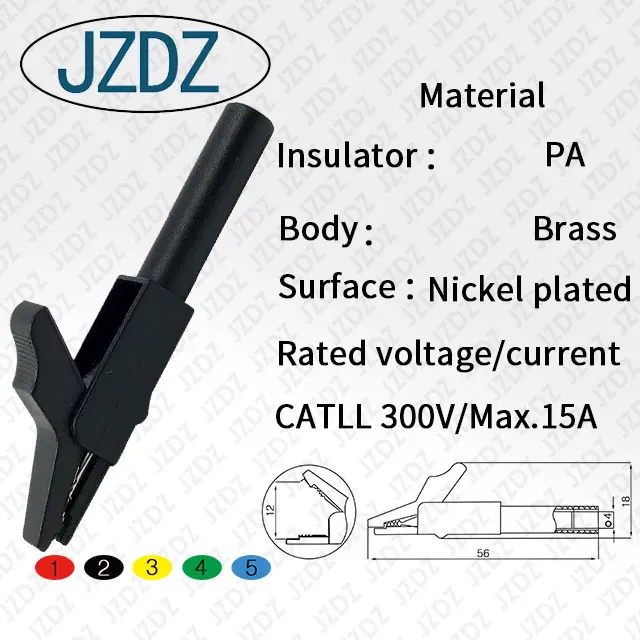 JZDZ J.60029 4 мм Зажим для проверки отверстия в хвостовой части зажим для проверки провода Полное Открытие оболочки 12 мм зажим типа крокодил
