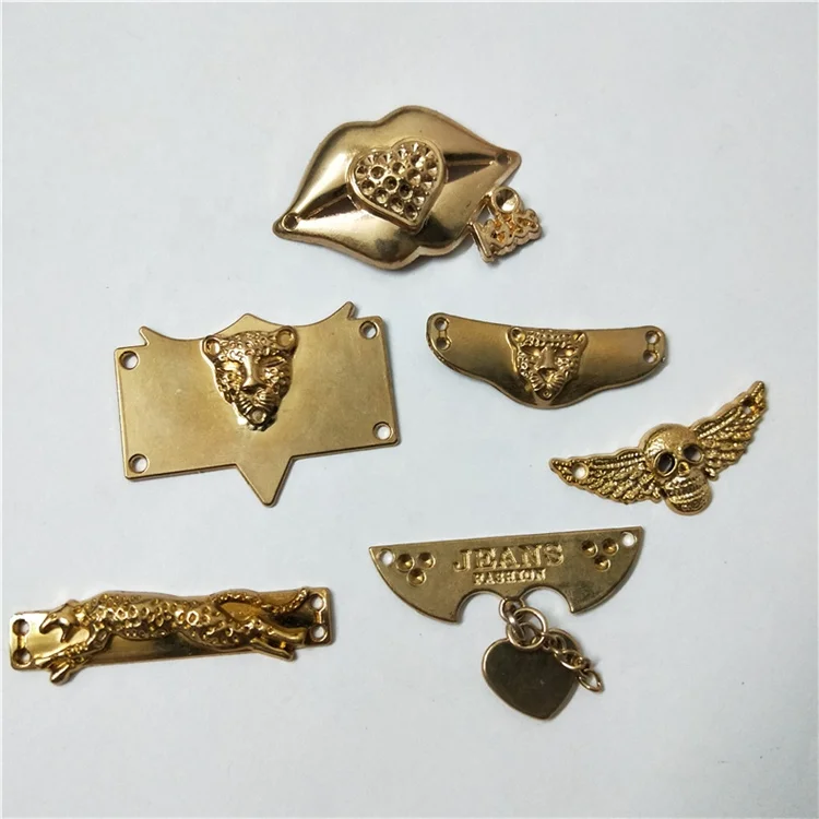 Square diamond triangle metal label Pentagram metal brand jeans logo signage badge trademark